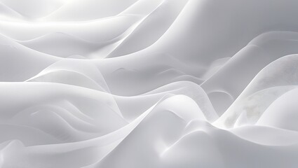 Fototapeta premium Abstract White Fabric Draped Landscape