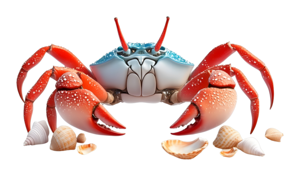 Colorful crab displaying unique features on a sandy beach marine life high angle view underwater concept