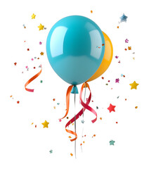 Celebratory balloon release festive event joyful atmosphere colorful confetti high-angle view celebration concept