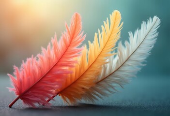 Naklejka premium Colorful blurry feather's background 