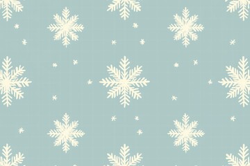 Seamless Winter Pattern with Pastel Snowflakes