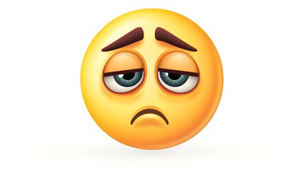 Bored Emoticon Tired Face Sad Emoji Unhappy Expression Disappointed Smiley Low Energy Weary