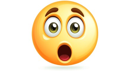 Shocked Emoticon Surprised Face Wow Emoji Digital Expression Yellow Smiley