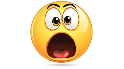 Fototapeta premium Shocked Smiley Face Emoji Surprised Amazed Wow Expression