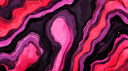 Obraz premium abstract background featuring flowing lines in shades of red, pink, and black, creating sense of chaos and movement. This artwork evokes strong emotions and visual interest