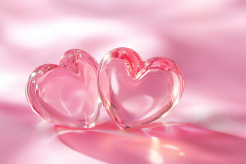 Fototapeta premium Happy valentine's day hearts background. Generative Ai. 