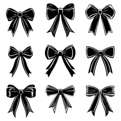 Bow set isolated on white background