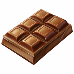 Fototapeta premium chocolate bar on white background