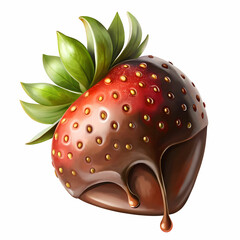 chocolate dipped strawberrie on white background