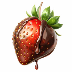 chocolate dipped strawberrie on white background