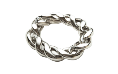 Sterling Silver Ring with Chain isolated on transparent Background