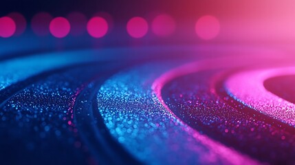 Futuristic Glowing Holographic Stadium with Vibrant Neon Lights