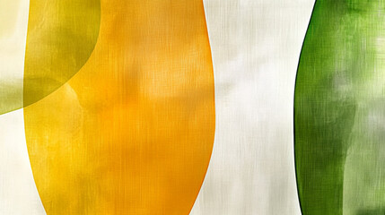 abstract background featuring smooth shapes in yellow, orange, and green hues, creating sense of harmony and energy. Ideal for artistic and modern design projects