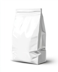 Plain white packaging bag, ideal for food products, featuring a clean, modern design.