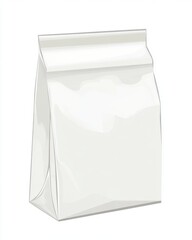 A blank, white stand-up pouch ready for branding and packaging.