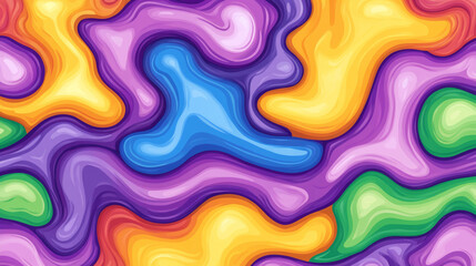 Fototapeta premium Colorful abstract background featuring smooth, flowing shapes in vibrant hues of blue, purple, orange, and green, creating dynamic and energetic visual experience