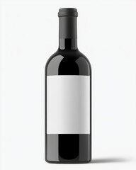 Obraz premium A sleek black wine bottle with a blank label, perfect for showcasing personalized branding or private label wines.