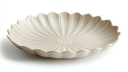 Petal plate Concept. Elegant decorative plate with a scalloped edge design.