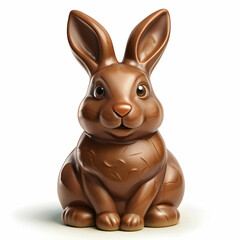 chocolate easter bunny on white background