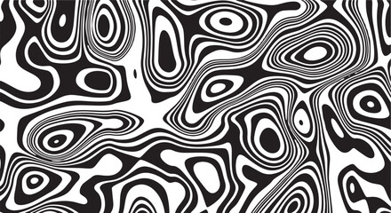 Trippy organic shape Waves Ripple Pattern black and white retro wave pattern reminding optical illusions