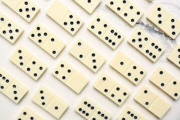 Texture of dominos blocks on white background