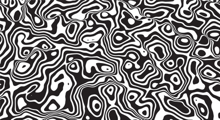 Trippy organic shape Waves Ripple Pattern black and white retro wave pattern reminding optical illusions