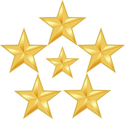 Obraz premium Five stars army, military, award, medal, honour, reward Navy 5 star service, score, golden detailed realistic medal icon for apps, UI, template and websites. Customer review quality satisfaction eps 