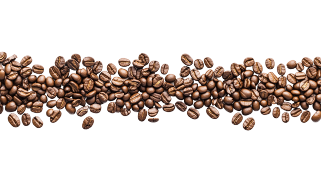 Panamic coffee beans isolated on transparent background, png