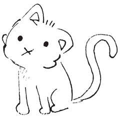 cat sit hand drawing Adobe Illustrator Artwork