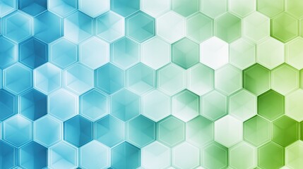 Abstract Hexagonal Pattern in Shades of Blue and Green Tones