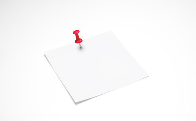 White note paper office business. Blank note, red pin