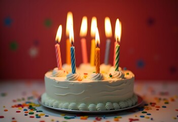 Happy birthday cake with candles
