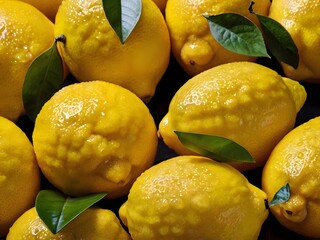 Fresh lemon fruit photographed from close range