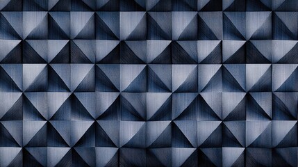 Geometric Pattern with Triangles and Textured Surface in Blue Shades