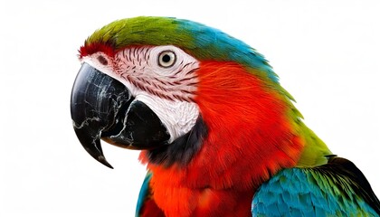 Obraz premium A parrot on a white background, showcasing a unique expression