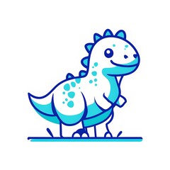 Obraz premium A simple cartoon dino with a white background
