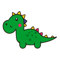 Obraz premium A simple cartoon dino with a white background