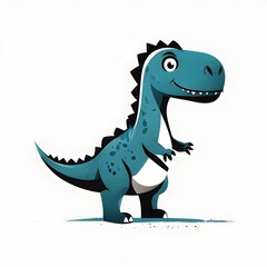 Fototapeta premium A simple cartoon dino with a white background