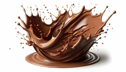 Fototapeta premium Pantone A mocha mousse-colored splash of liquid chocolate, with a dynamic crown shape and smooth, glossy sur4