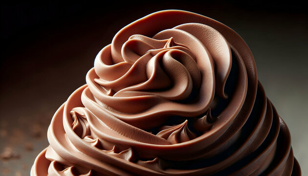 Pantone A close-up view of mocha mousse-colored gelato, with smooth, velvety texture and delicate swirls, so3