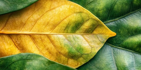 Close up view of a yellow green leaf of the Clusia major tree, showcasing its vibrant colors and unique texture. The Clusia major leaf highlights the beauty of nature in detail.