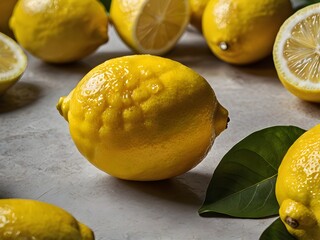 Fresh lemon fruit photographed from close range