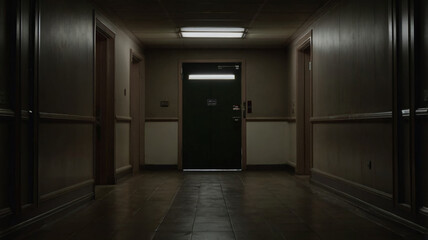 Open Door in an Empty Hallway