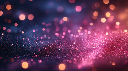 Sparkling abstract luxury decoration background, magenta glitter and glowing particles with Shimmer Effect