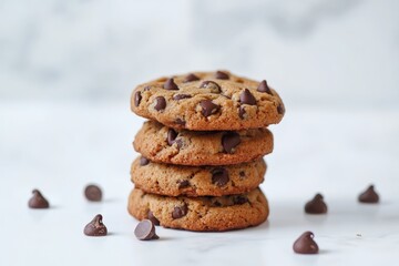 A Stack of Delicious Chocolate Chip Cookies