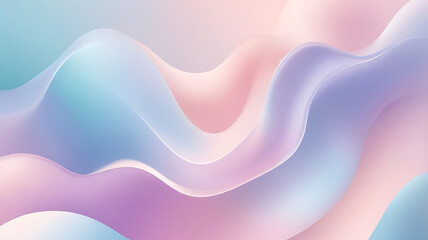 Abstract Pastel Gradient Waves in Soothing Pink and Blue Hues.