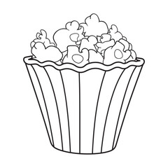 popcorn coloring page vector illustration