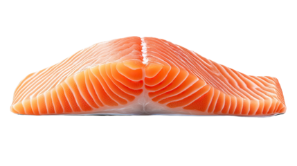 Fresh Salmon Fillet: A close-up shot of a raw salmon fillet, showcasing its vibrant orange hue and delicate, flaky texture. Ideal for culinary and food-related projects.  
