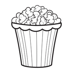 popcorn coloring page vector illustration