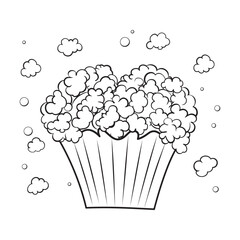 popcorn coloring page vector illustration